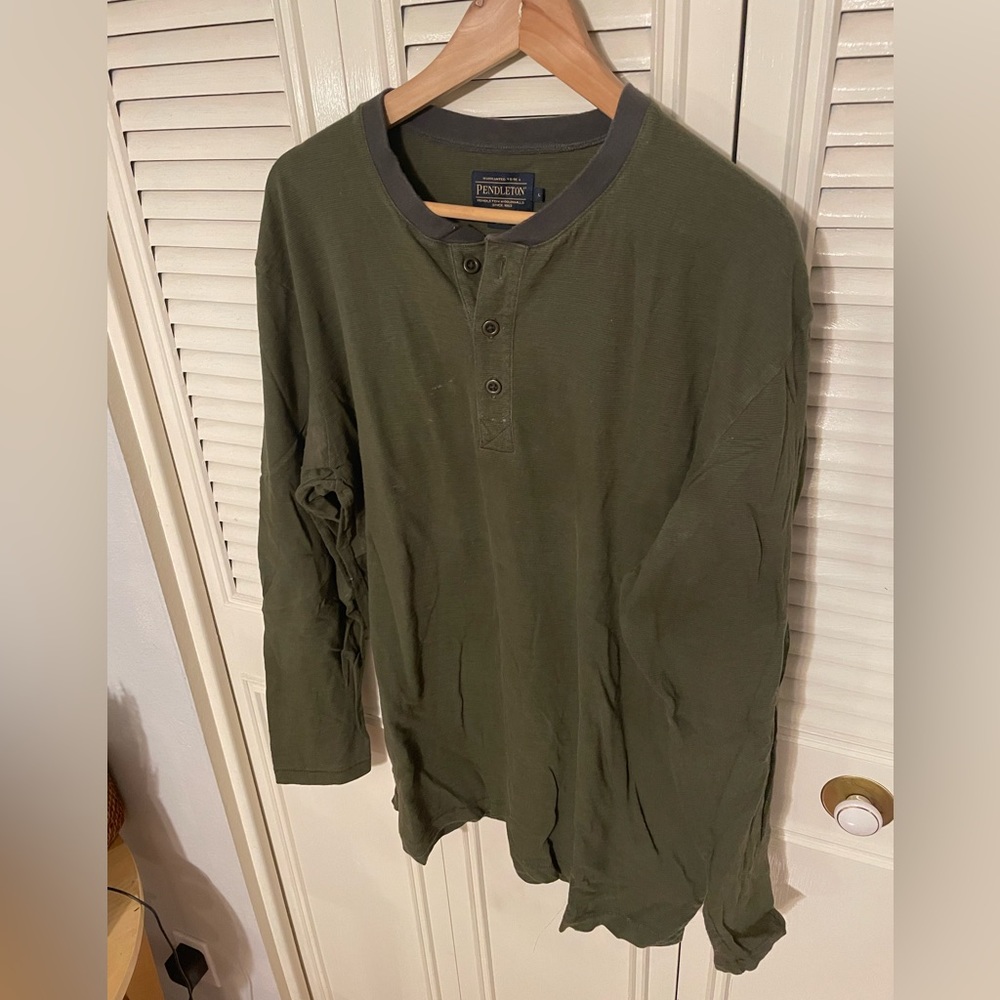 Pendleton green long-sleeve Henley - Large